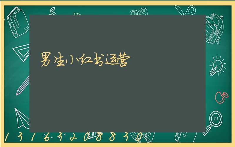 男生小红书运营