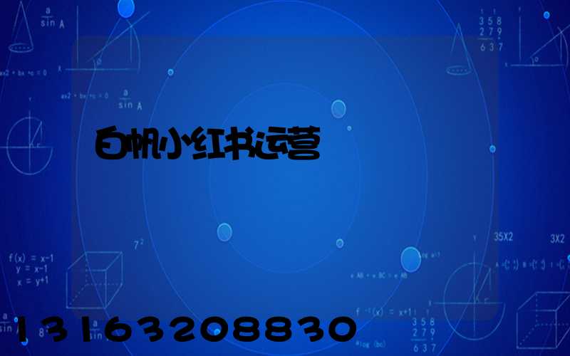 白帆小红书运营