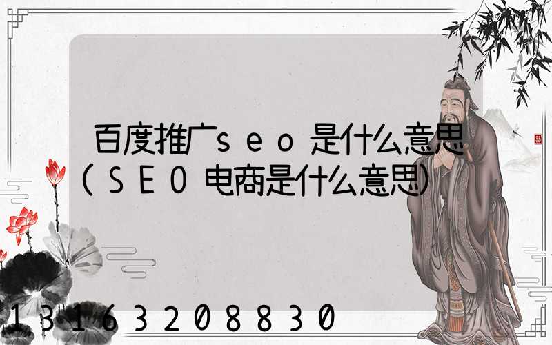 百度推广seo是什么意思(SEO电商是什么意思)