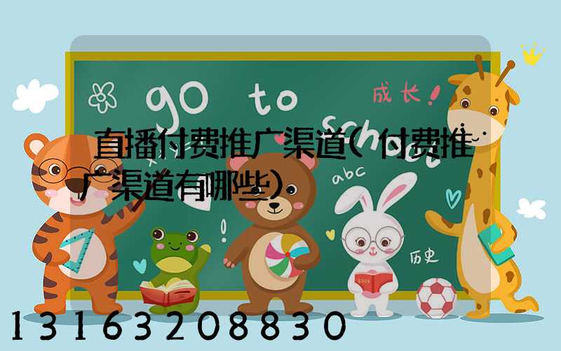 直播付费推广渠道(付费推广渠道有哪些)