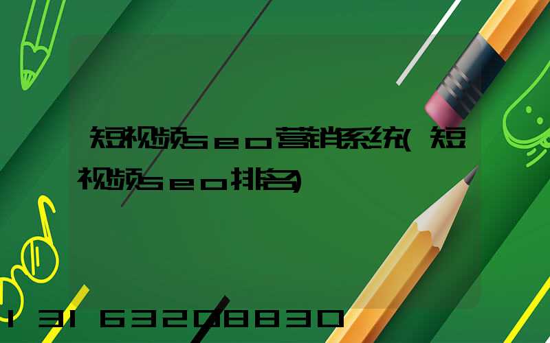 短视频seo营销系统(短视频seo排名)