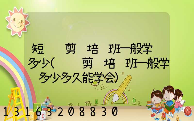 短视频剪辑培训班一般学费多少(视频剪辑培训班一般学费多少多久能学会)