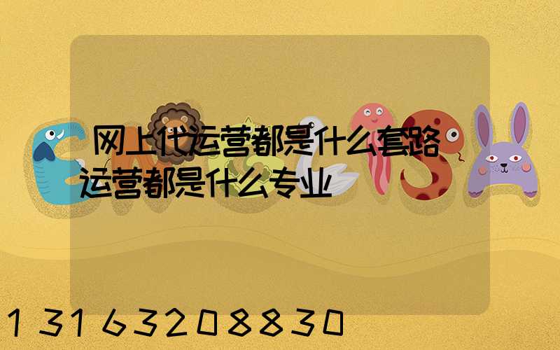 网上代运营都是什么套路(运营都是什么专业)
