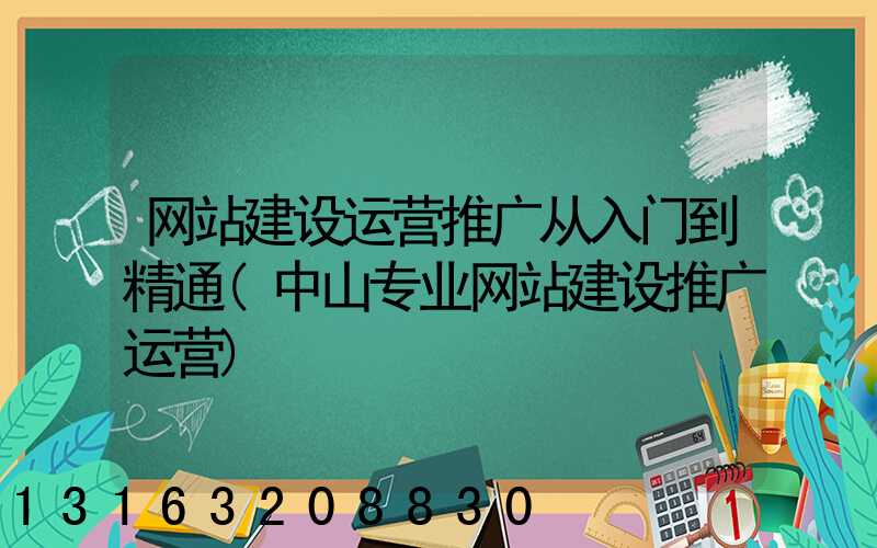 网站建设运营推广从入门到精通(中山专业网站建设推广运营)