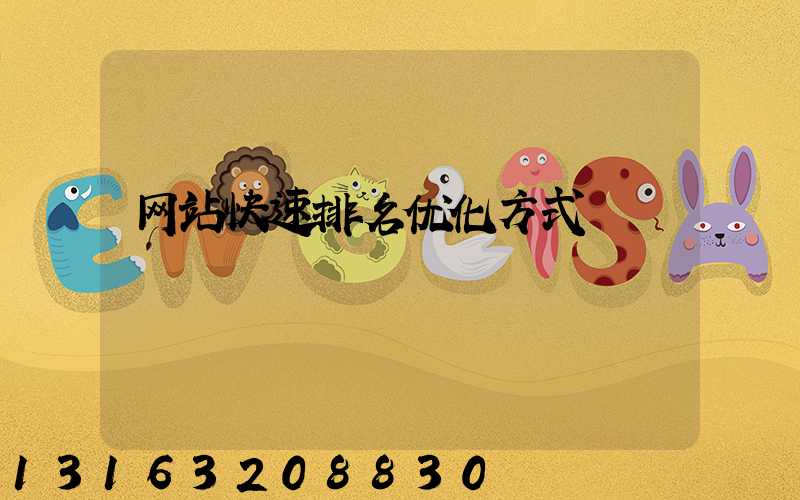 网站快速排名优化方式