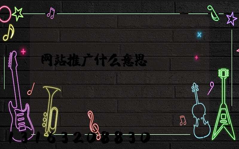 网站推广什么意思