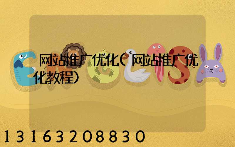 网站推广优化(网站推广优化教程)