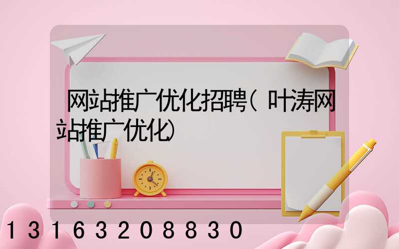 网站推广优化招聘(叶涛网站推广优化)