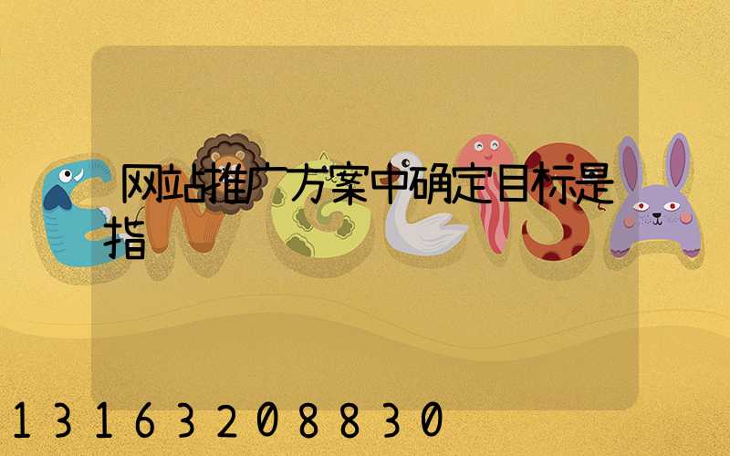 网站推广方案中确定目标是指