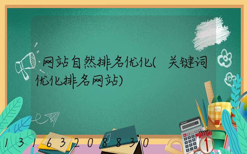 网站自然排名优化(关键词优化排名网站)