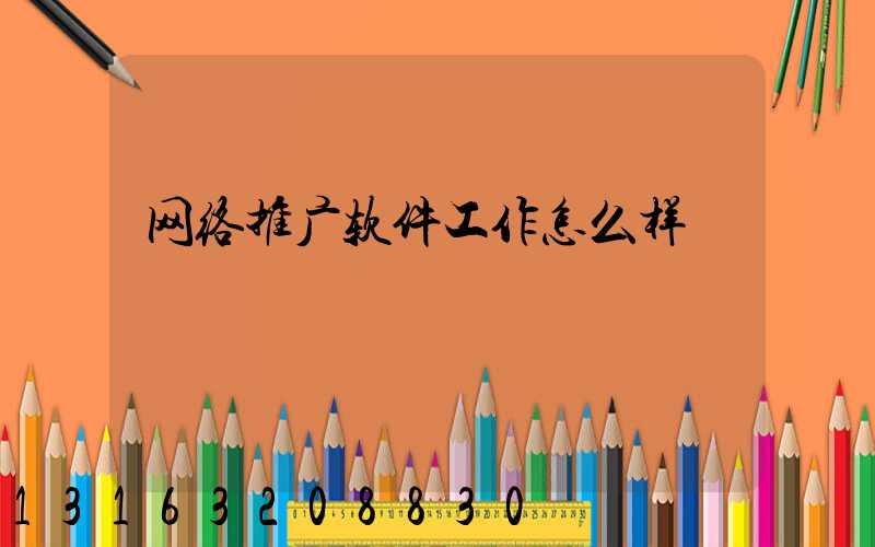 网络推广软件工作怎么样