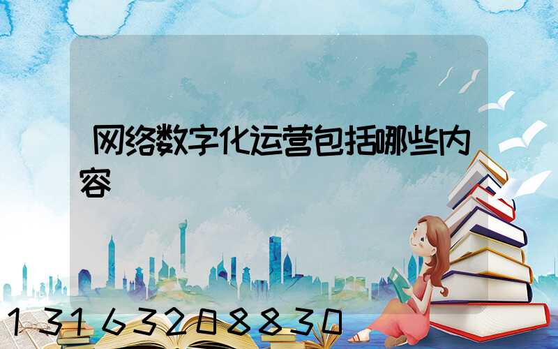 网络数字化运营包括哪些内容