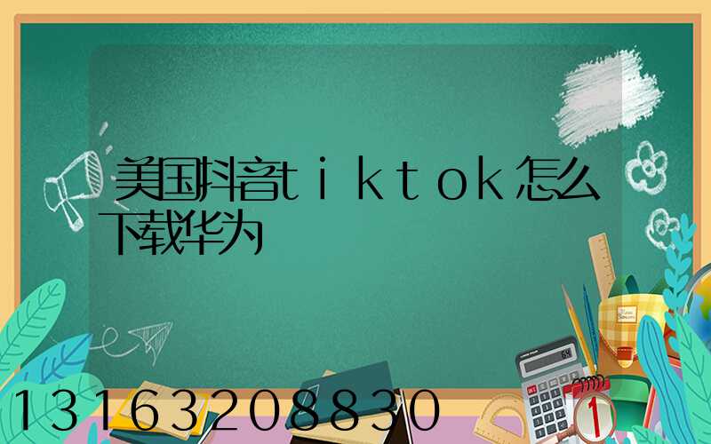 美国抖音tiktok怎么下载华为
