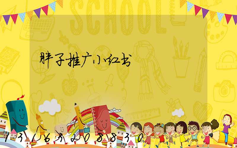 胖子推广小红书