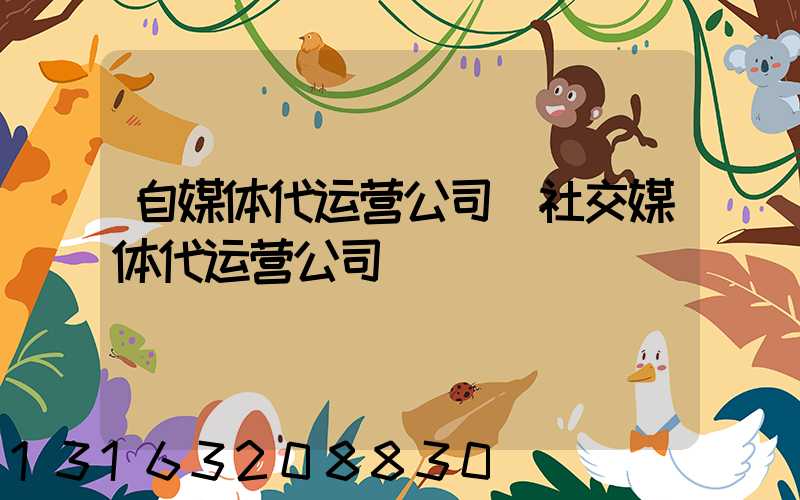 自媒体代运营公司(社交媒体代运营公司)