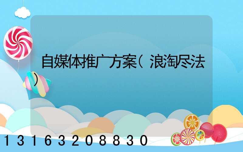 自媒体推广方案(浪淘尽法)