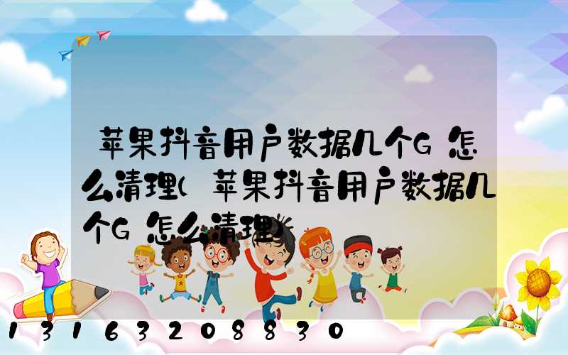 苹果抖音用户数据几个G怎么清理(苹果抖音用户数据几个G怎么清理)