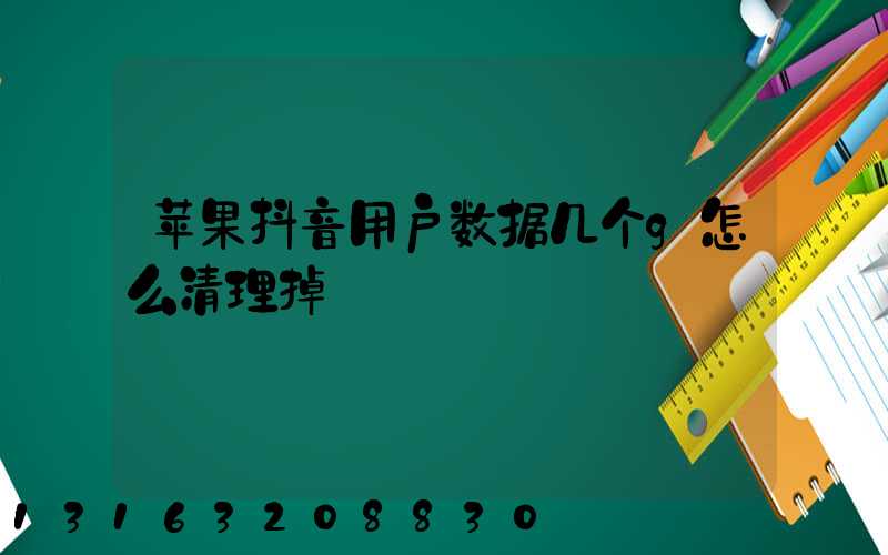苹果抖音用户数据几个g怎么清理掉