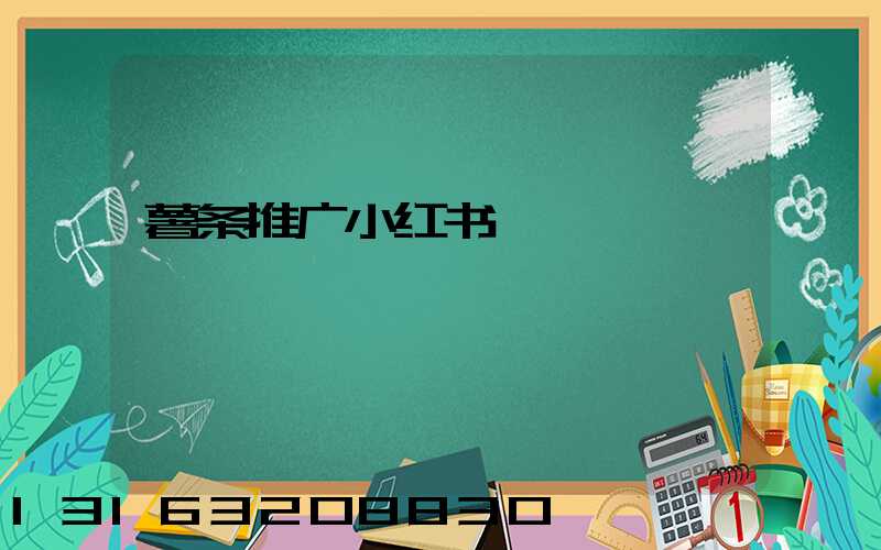 薯条推广小红书
