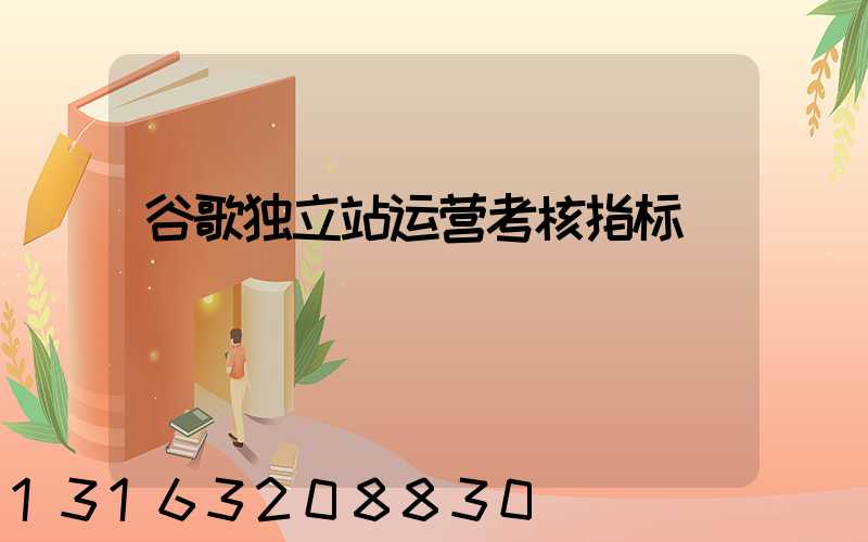 谷歌独立站运营考核指标