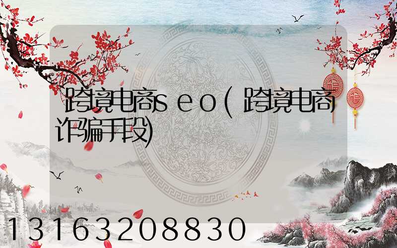 跨境电商seo(跨境电商诈骗手段)