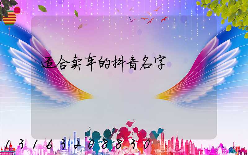 适合卖车的抖音名字