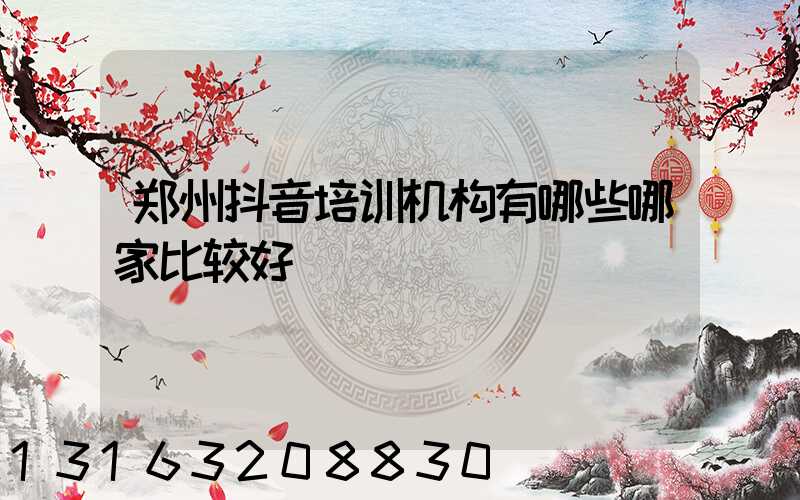 郑州抖音培训机构有哪些哪家比较好