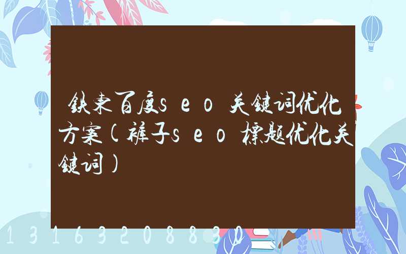 铁东百度seo关键词优化方案(裤子seo标题优化关键词)