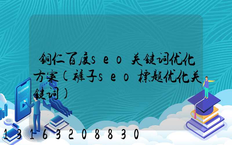铜仁百度seo关键词优化方案(裤子seo标题优化关键词)