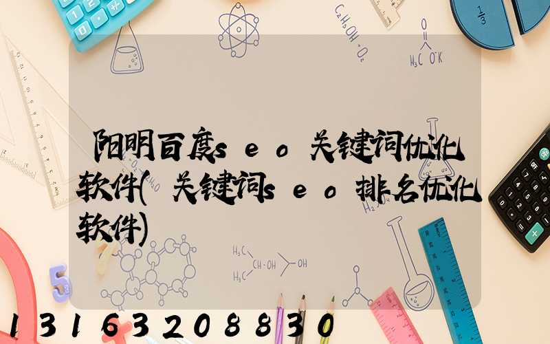阳明百度seo关键词优化软件(关键词seo排名优化软件)