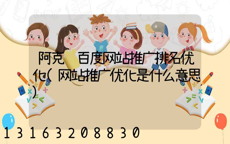 阿克苏百度网站推广排名优化(网站推广优化是什么意思)