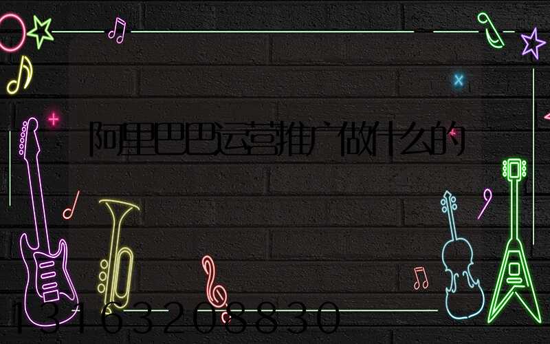 阿里巴巴运营推广做什么的