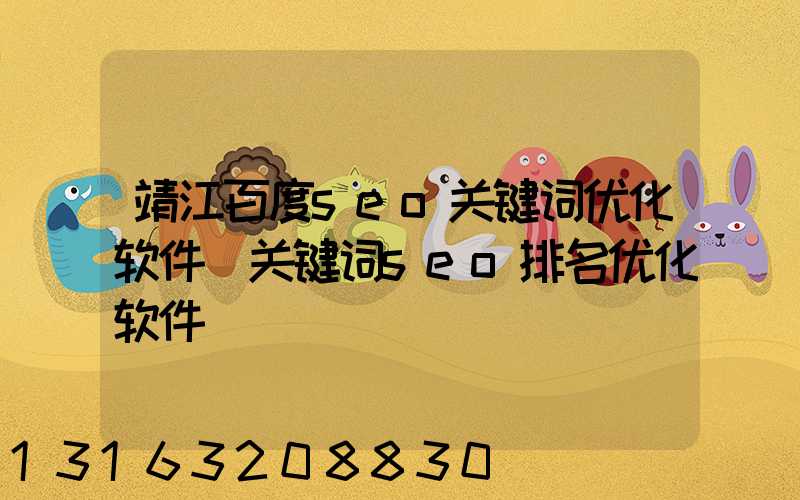 靖江百度seo关键词优化软件(关键词seo排名优化软件)