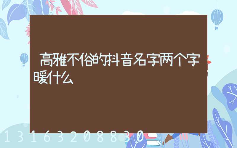 高雅不俗的抖音名字两个字暖什么